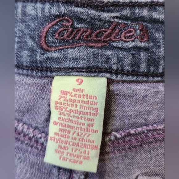 Candie's Juniors Denim Wash Jeans in Purple - Picture 4 of 4